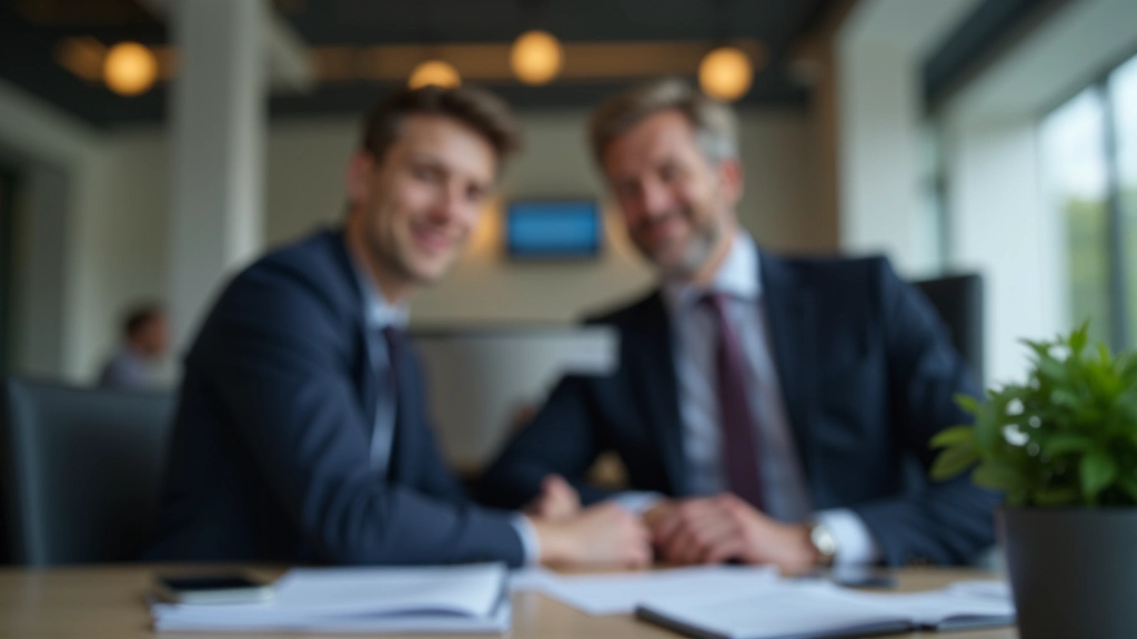 Bankmedewerker en klant in gesprek aan bureau met documenten en laptop