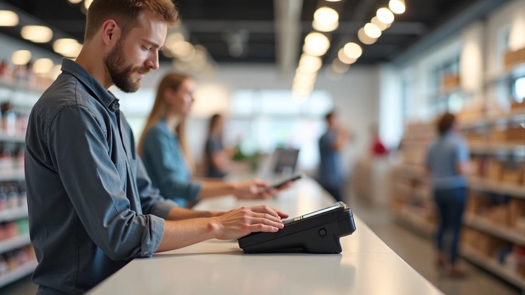 Creditcard en pincode invoering op betaalterminal in winkelsituatie